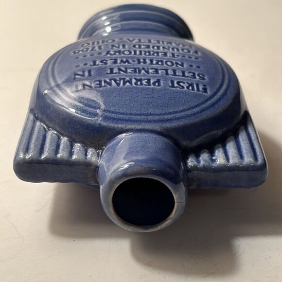 Vintage Small Light Blue Bud Vase Marietta Ohio Campus Martius State memorial - Picture 4 of 6